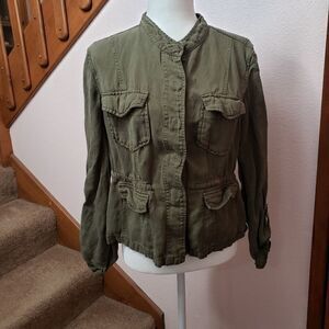 Army green fitted shirt/jacket by Lola Rae, M